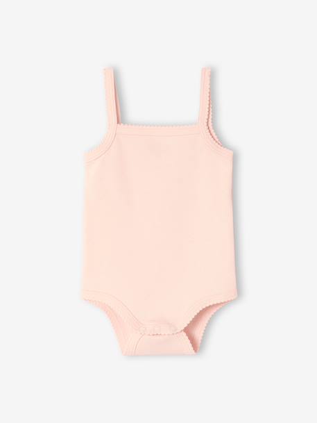 Lot 2 body bretelles bébé fille écru - vertbaudet enfant 