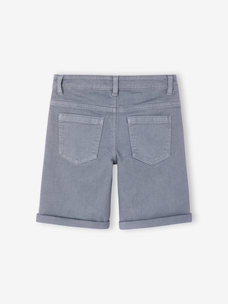 Boy's 5-pocket bermuda shorts clay beige+emerald green+grey blue+terracotta - vertbaudet enfant 