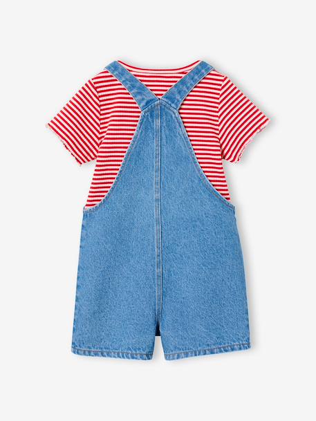 Dungaree and t-shirt set medium blue - vertbaudet enfant 