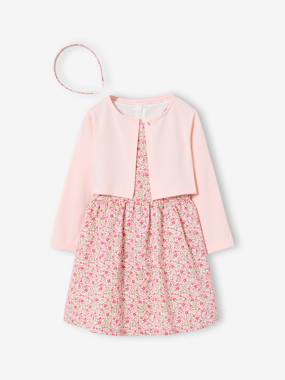 Girls-Outfits-3-piece dress, cardigan and band for head accessories for hair set 