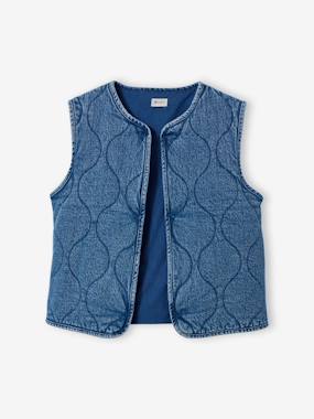 Fille-Veste sans manches denim