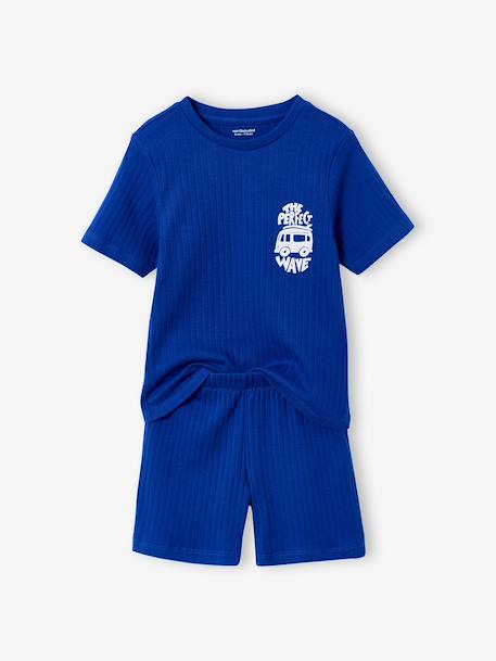 Ribbed pyjama short set for boys electric blue - vertbaudet enfant 