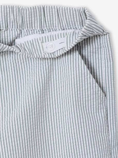 Boy's polo shirt and shorts set striped green - vertbaudet enfant 