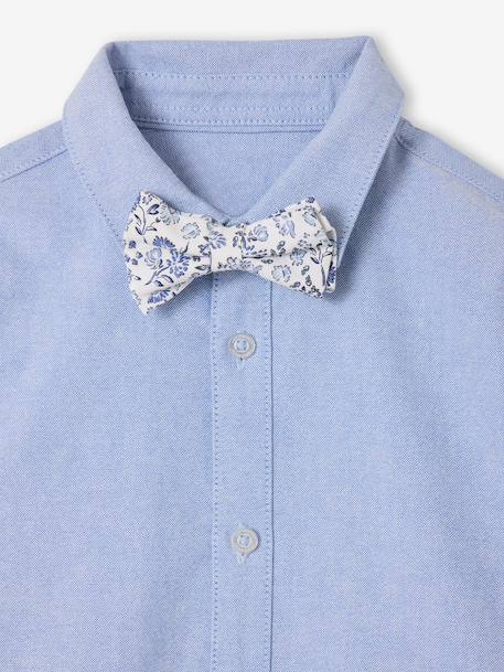 Long-sleeved shirt with bow tie sky blue - vertbaudet enfant 