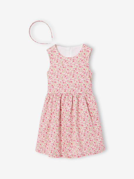 3-piece dress, cardigan and band for head accessories for hair set pale pink - vertbaudet enfant 