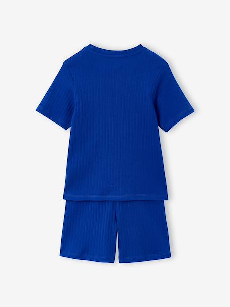 Ribbed pyjama short set for boys electric blue - vertbaudet enfant 