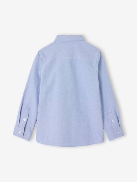 Long-sleeved shirt with bow tie sky blue - vertbaudet enfant 