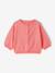 Basics Knitted Cardigan, Embroidered Heart, for Babies coral+white - vertbaudet enfant 
