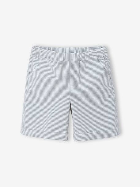 Boy's polo shirt and shorts set striped green - vertbaudet enfant 