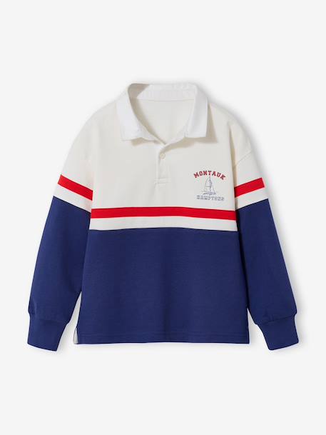 Polo-neck long-sleeved sweatshirt ink blue - vertbaudet enfant 