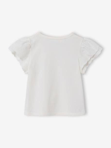 Girl's short-sleeved t-shirt ecru - vertbaudet enfant 