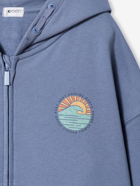 Zipped oversized sweatshirt grey blue - vertbaudet enfant 