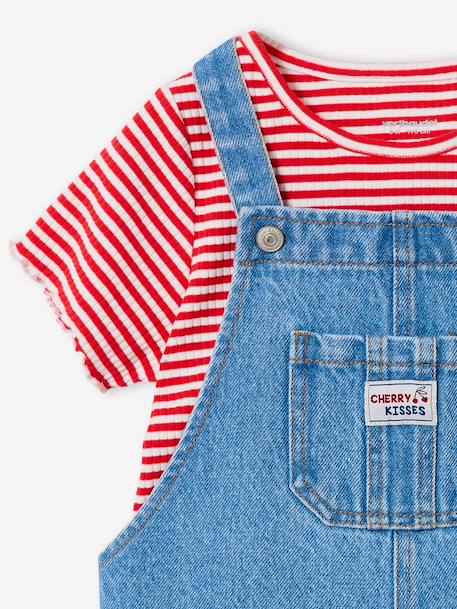 Dungaree and t-shirt set medium blue - vertbaudet enfant 