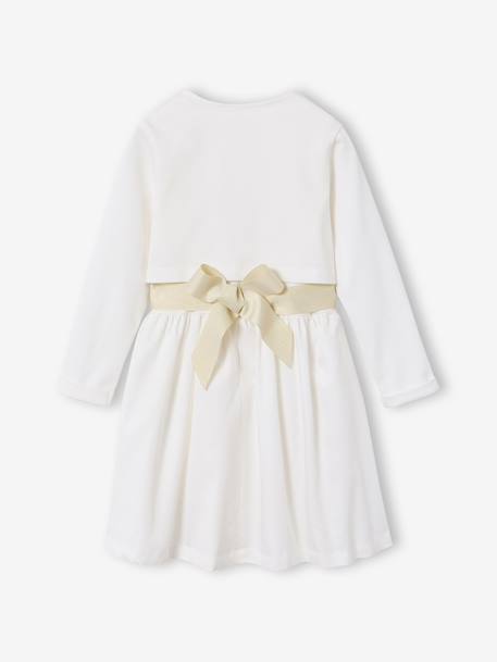 Set of skater dress, bolero and band for head accessories for hair sage green+white - vertbaudet enfant 