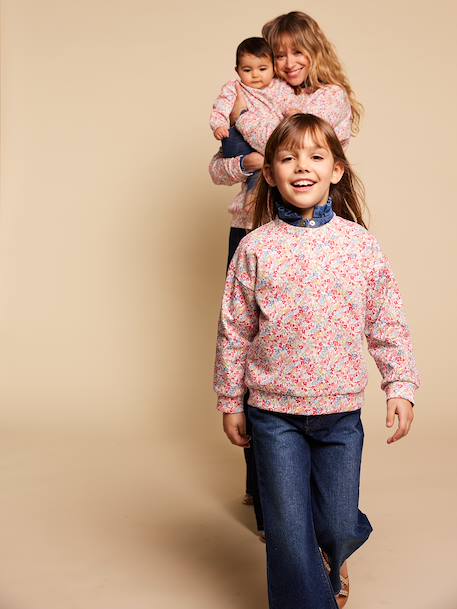 Girl's floral print sweatshirt multicoloured - vertbaudet enfant 