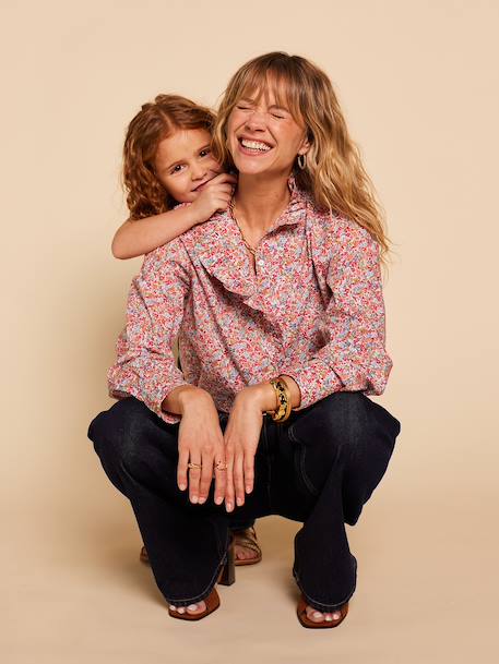 Chemise imprimé fleuri coton bio multicolore - vertbaudet enfant 