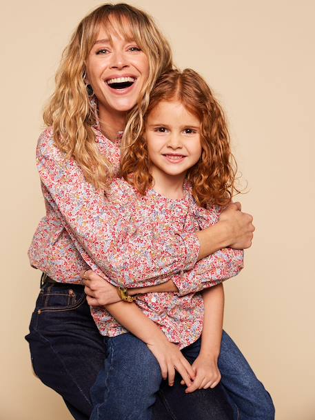 Girl's blouse with frill sleeves multicoloured - vertbaudet enfant 
