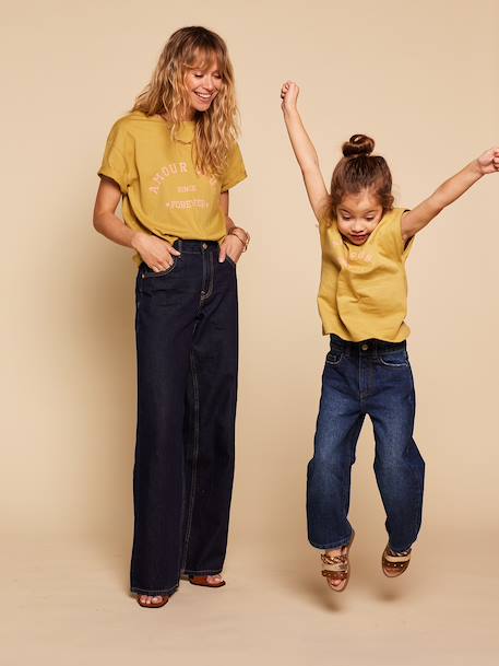 Girls' organic cotton T-shirt olive - vertbaudet enfant 