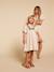 Girl's embroidered gauze dress, knee-length sandy beige - vertbaudet enfant 