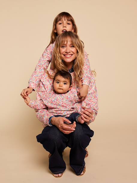 Women's organic cotton sweatshirt with floral print multicoloured - vertbaudet enfant 