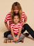 Girl's short-sleeved striped t-shirt - family capsule dusky pink - vertbaudet enfant 