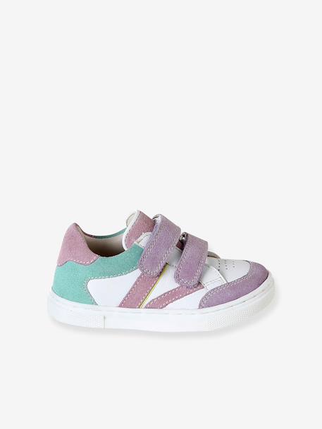 Baskets bébé cuir à scratchs lot violet - vertbaudet enfant 