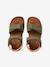 Leather Hook-&-Loop Sandals for Children, Designed for Autonomy khaki+navy blue+sandy beige - vertbaudet enfant 