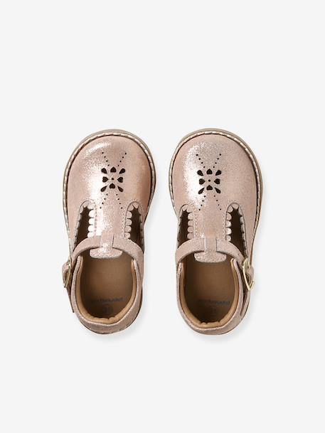 Leather Mary Janes for Babies, Designed for First Steps rosy+white - vertbaudet enfant 