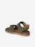 Leather Hook-&-Loop Sandals for Children, Designed for Autonomy khaki+navy blue+sandy beige - vertbaudet enfant 