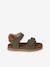 Leather Hook-&-Loop Sandals for Children, Designed for Autonomy khaki+navy blue+sandy beige - vertbaudet enfant 