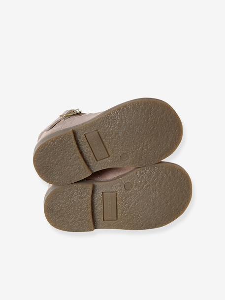 Leather Mary Janes for Babies, Designed for First Steps rosy+white - vertbaudet enfant 