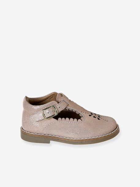 Leather Mary Janes for Babies, Designed for First Steps rosy+white - vertbaudet enfant 