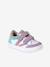 Leather trainers with hook and loop tape for babies set purple - vertbaudet enfant 