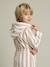 Customisable children's bear bathrobe, with recycled cotton striped beige - vertbaudet enfant 