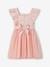 Ruffled Occasion Wear Dress in Cotton Gauze & Tulle, for Girls ecru+pale pink+sage green+white - vertbaudet enfant 