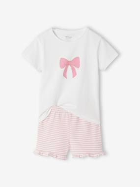 Fille-Lot 2 pyjashort nœud 