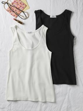 Maternity-Pack of 2 organic cotton nursing tank tops 