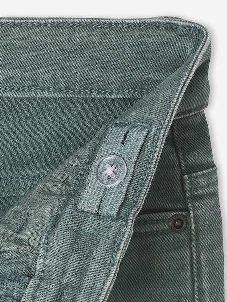 Boy's 5-pocket bermuda shorts clay beige+emerald green+grey blue+terracotta - vertbaudet enfant 