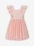 Ruffled Occasion Wear Dress in Cotton Gauze & Tulle, for Girls ecru+pale pink+sage green+white - vertbaudet enfant 