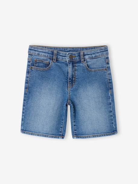 Bermuda en denim garçon taille ajustable double stone+stone - vertbaudet enfant 