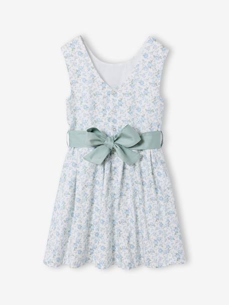 Occasion Wear Dress with Floral Print, for Girls light blue+pale pink+printed pink+printed white+white - vertbaudet enfant 