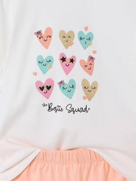 Pack of 2 pyjama shorts with hearts ecru - vertbaudet enfant 