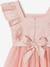 Ruffled Occasion Wear Dress in Cotton Gauze & Tulle, for Girls ecru+pale pink+sage green+white - vertbaudet enfant 