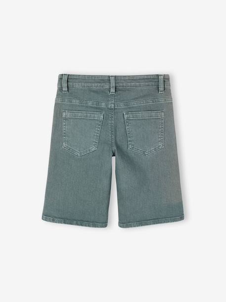 Boy's 5-pocket bermuda shorts clay beige+emerald green+grey blue+terracotta - vertbaudet enfant 