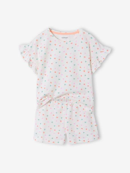 Pack of 2 pyjama shorts with hearts ecru - vertbaudet enfant 