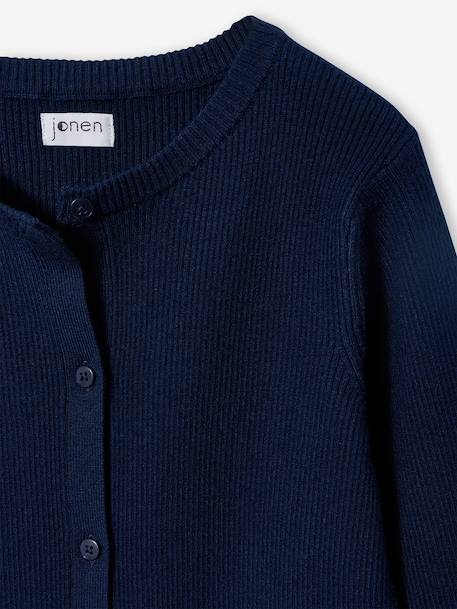 Girl's cardigan navy blue+sage green - vertbaudet enfant 