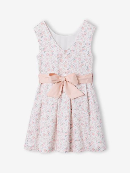 Occasion Wear Dress with Floral Print, for Girls light blue+pale pink+printed pink+printed white+white - vertbaudet enfant 