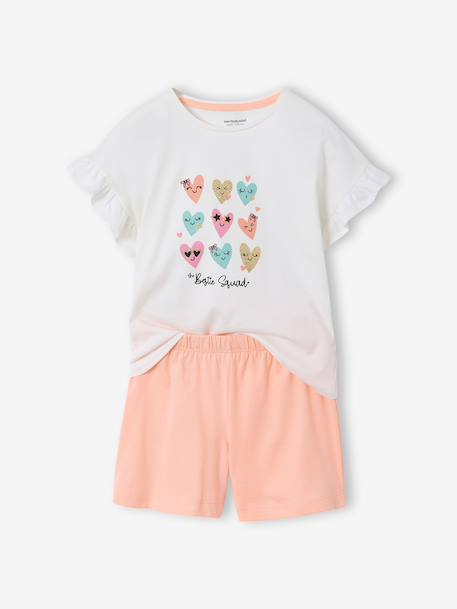 Pack of 2 pyjama shorts with hearts ecru - vertbaudet enfant 
