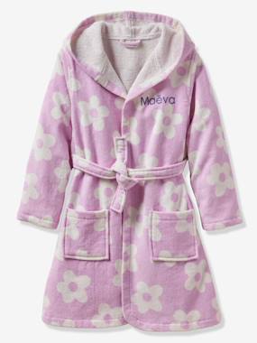 Fille-Peignoir de bain enfant MARGUERITE personnalisable, avec coton recyclé