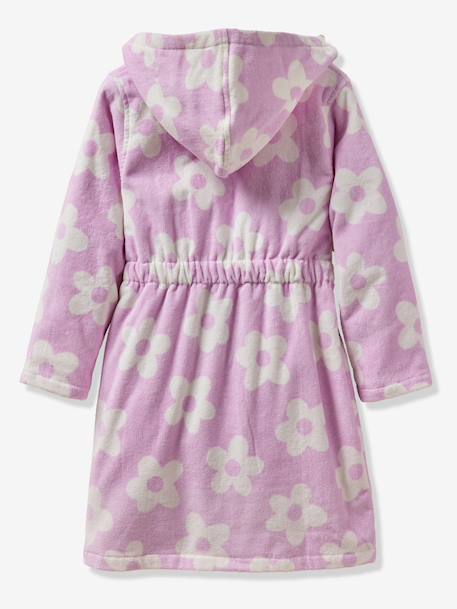 Customisable MARGUERITE bathrobe for children, with recycled cotton mauve - vertbaudet enfant 